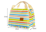 Insulated Lunch Bag, Green/Orange/Blue Stripe