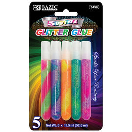 BAZIC, Glitter Glue, Swirl, 10.5 ml, 5count