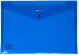 Comix Document Holder, Plastic Folder, Button Closure, BLUE 13 x 9.5