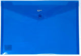 Comix Document Holder, Plastic Folder, Button Closure, BLUE 13 x 9.5
