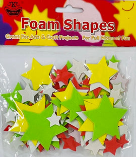JKC Foam Stickers, STARS, Assorted Sizes