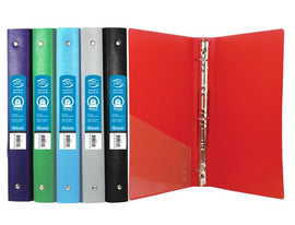 BAZIC 1" Asst. Color 3-Ring View Binder w/ 2-Pockets