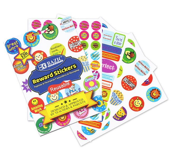 Bazic Reward Stickers Booklet, 120+ stickers