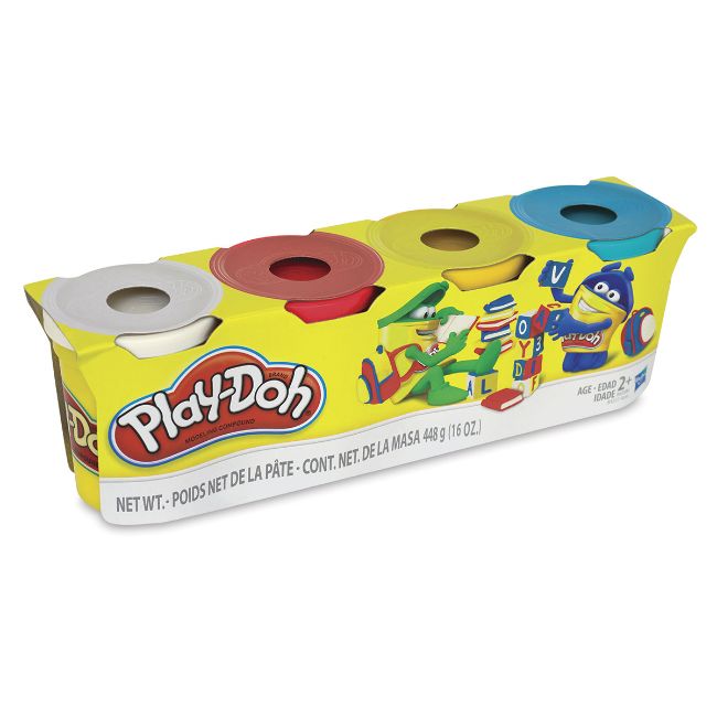 Play Doh, Modeling Clay, 4oz, 4count, Primary Colours
