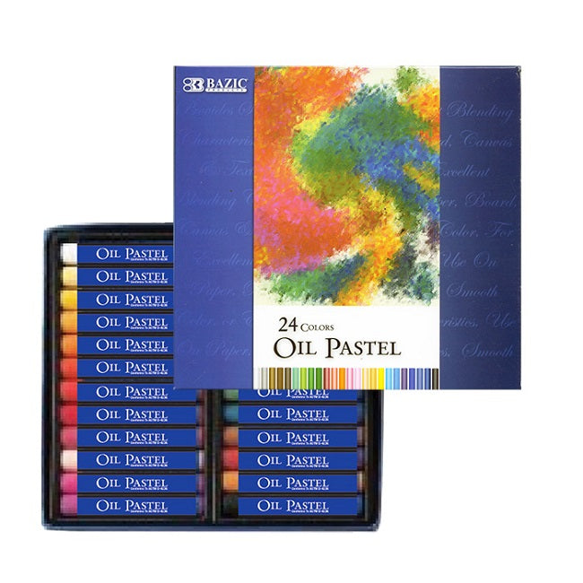 BAZIC, Oil Pastel, Assorted Colors, 24count