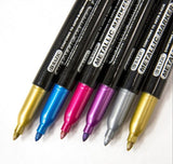 BAZIC Metallic Permanent Markers, 6 pack