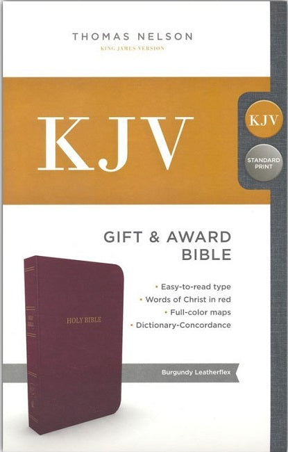 KJV Gift & Award Bible, BURGUNDY LEATHERFLEX