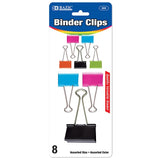BAZIC, Binder Clip, Assorted Sizes, Color, 8count