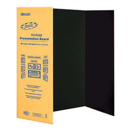 BAZIC Black Tri-Fold Corrugated Presentation Board, 36" X 48"