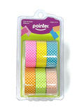 Pointer Washi Craft Tape, POLKA DOT, 6 Assorted Colours, 15mmx6m