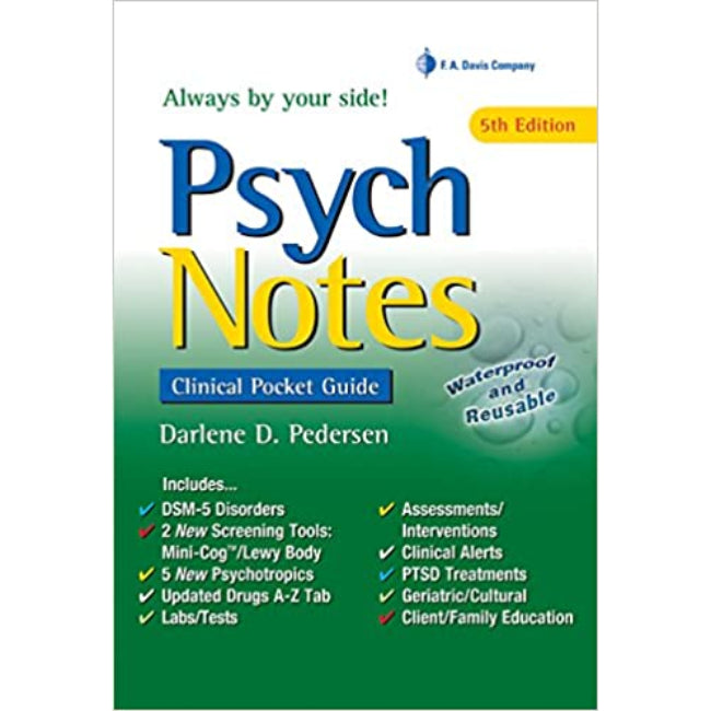 Psych Notes, Clinical Pocket Guide, 5ed BY D. Pedersen