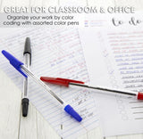 BAZIC Pure Assorted Color Stick Ballpoint Pens, 12ct