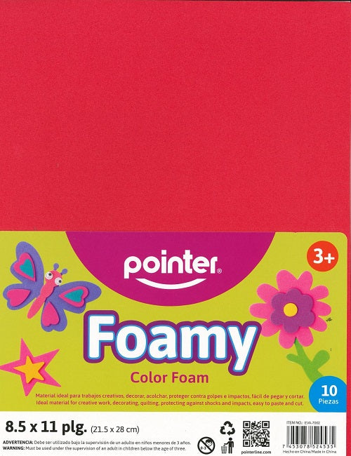 Pointer, Foam Sheets, Red, 10 sheets