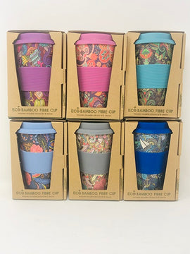 Eco Bamboo Fibre Cup, Paisley & Floral Patterns