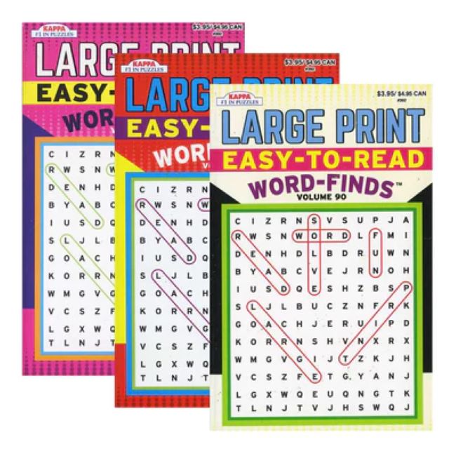 KAPPA Large Print Easy To Read Word Search - Digest Size - Charrans.com