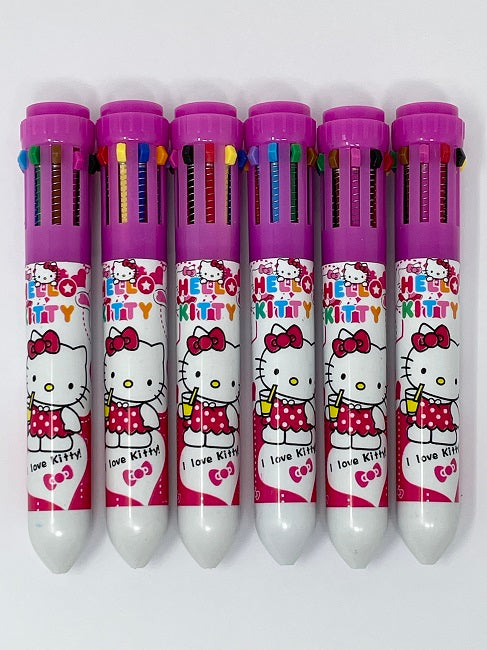 10 Colour Retractable Ballpoint Pen, HELLO KITTY