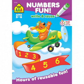 School Zone Numbers Fun, Write &amp; Reuse, Ages 5-6