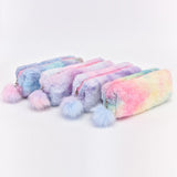 Fluffy Pencil Case, Multi-Coloured Tye Dye