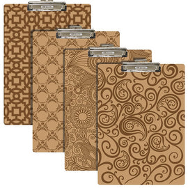 BAZIC, Clipboard with Low Profile Clip, Henna Pattern Hardboard, Standard Size