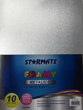 Starmate Foam Sheets, Metallic Silver, 10 sheets