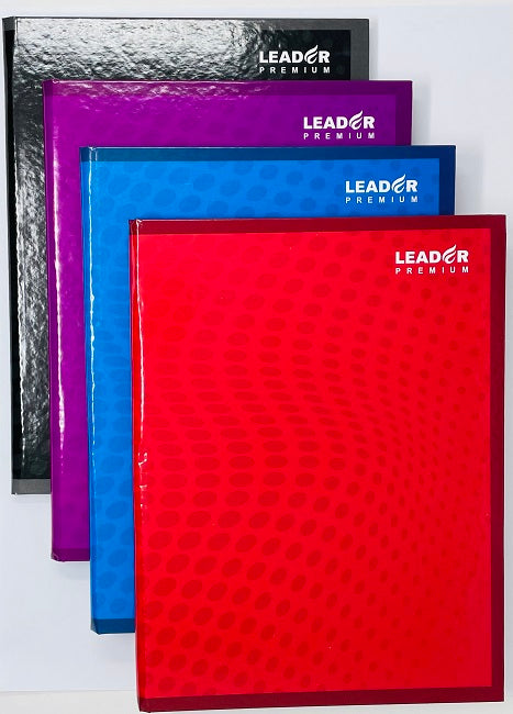 Leader Premium Sewn Flexible Cover Notebook, Assorted Solid Colours, 8"x10", 90 sheets