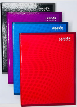 Leader Premium Sewn Flexible Cover Notebook, Assorted Solid Colours, 8"x10", 90 sheets