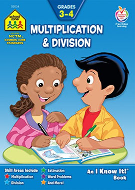School Zone Multiplication &amp; Division, Grades 3-4