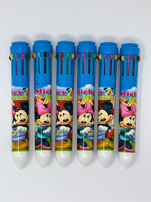 10 Colour Retractable Ballpoint Pen, MICKEY & MINNIE MOUSE
