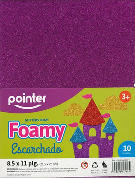 Pointer, Glitter Foam Sheets, PURPLE, 10 sheets