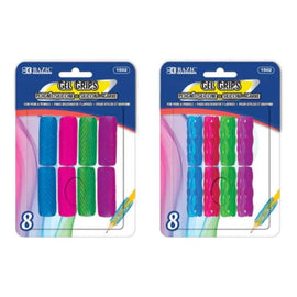 BAZIC Assorted Color & Shape Gel Pencil or Pen Grip (8/Pack)