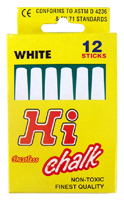 Hi Chalk, Dustless White, 12sticks