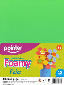 Pointer, Foam Sheets, Bright Green, 10 sheets