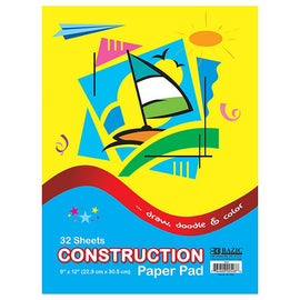 BAZIC, Construction Paper Pad, 9" x 12", 32 Sheets